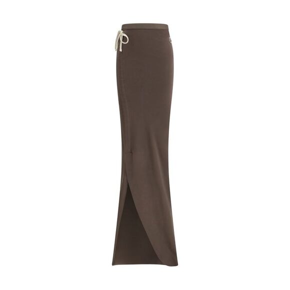 Moncler x Rick Owens Brown Cotton Long Women's Skirt